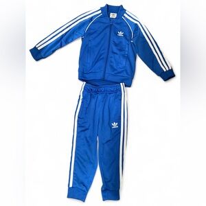 Adidas Adicolor Blue and White Firebird Track Suit Kid’s Size 3-4y